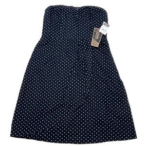 Vans Cherry Strapless Dress Junior Small Black White Polka Dot Flare Midi New